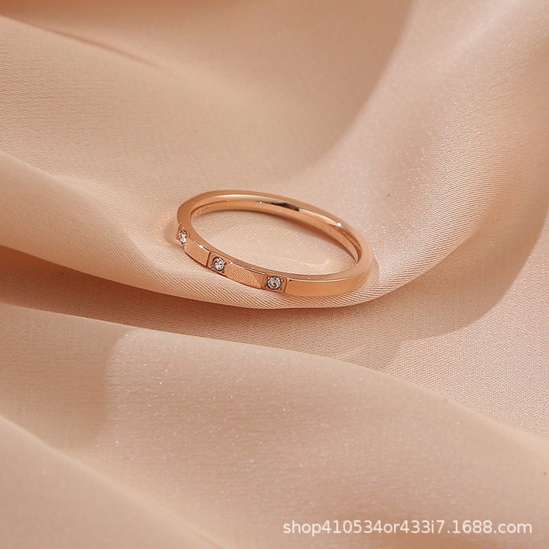 Wholesale Titanium Steel Luxury Diamond Ring